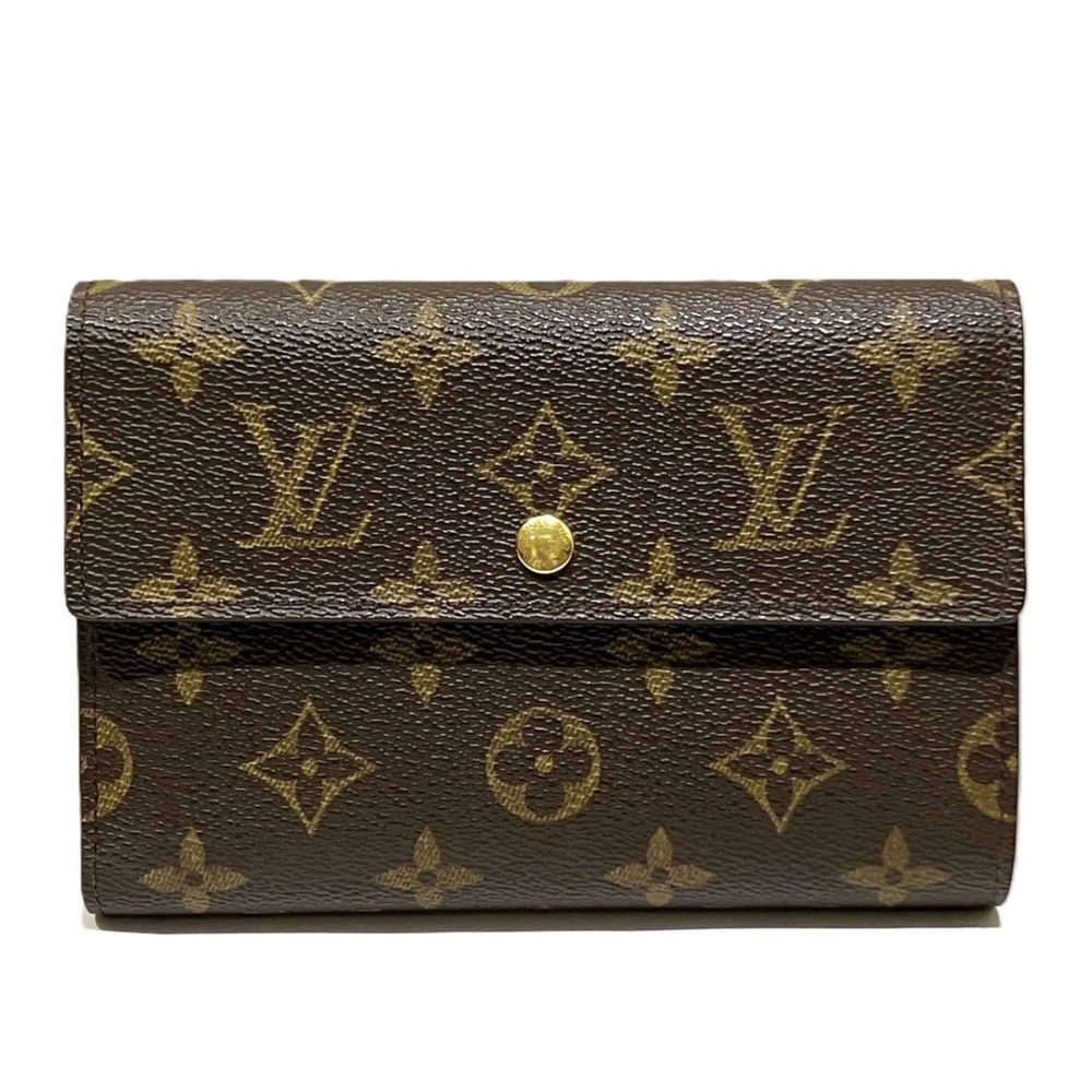 Louis Vuitton Portefeuille Tresor Etui Papier Tri-fold Wallet, Monogram Canva...